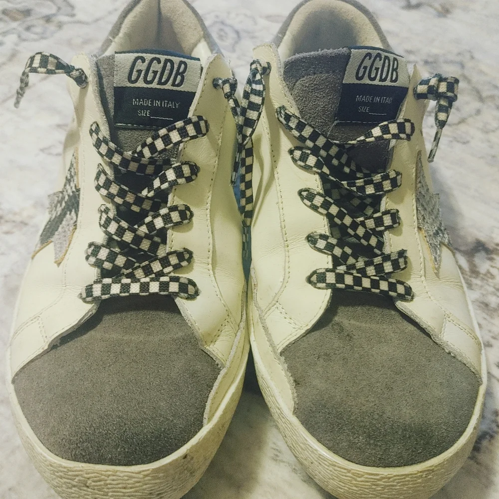 Golden Goose White and Gray Sneakers - Picture 2 of 7